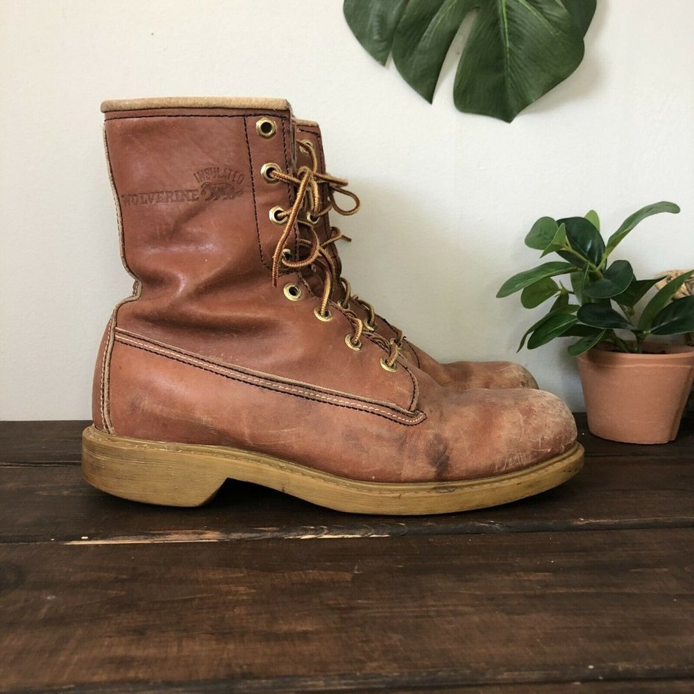 Vintage Wolverine Leather Lace-Up Combat Work Boot